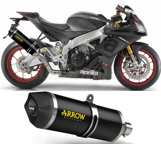 SCARICO COMPLETO OMOLOGATO OPEN ARROW RACE-TECH IN ALLUMINIO NERO CON FONDELLO IN CARBY COMPATIBILE CON APRILIA RSV4 RSV-4 RF 17/18