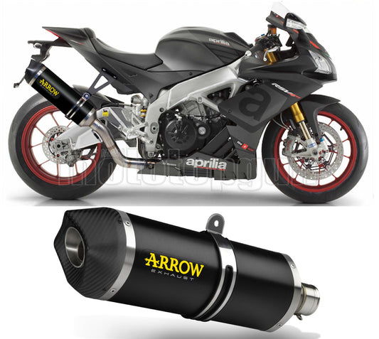 SCARICO COMPLETO OMOLOGATO OPEN ARROW RACE-TECH IN ALLUMINIO NERO CON FONDELLO IN CARBY COMPATIBILE CON APRILIA RSV4 RSV-4 RR 15/16