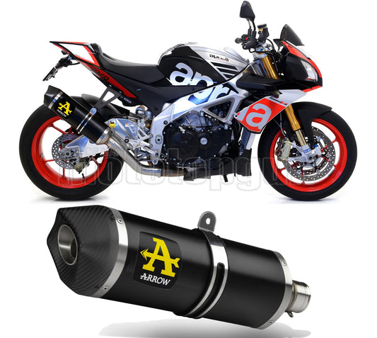 SCARICO COMPLETO OMOLOGATO OPEN ARROW RACE-TECH IN ALLUMINIO NERO CON FONDELLO IN CARBY COMPATIBILE CON APRILIA TUONO V4 1100 RR FACTORY 15/16