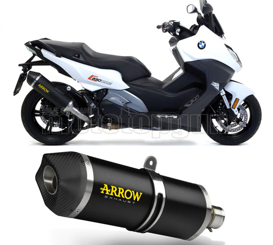 SCARICO OMOLOGATO ARROW RACE-TECH IN ALLUMINIO NERO CON FONDELLO IN CARBY COMPATIBILE CON BMW C650 C 650 SPORT 16/20