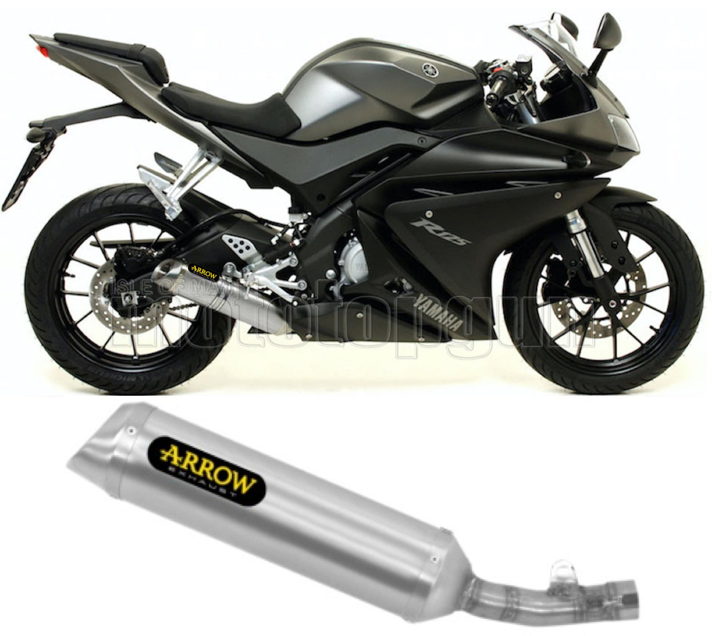 SCARICO COMPLETO OMOLOGATO OPEN ARROW THUNDER IN ALLUMINIO CON FONDELLO IN INOX COMPATIBILE CON YAMAHA YZF R125 R-125 14/16
