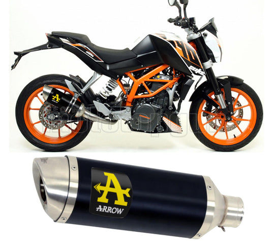 SCARICO COMPLETO OMOLOGATO OPEN ARROW THUNDER IN ALLUMINIO NERO CON FONDELLO IN INOX COMPATIBILE CON KTM DUKE 390 13/16