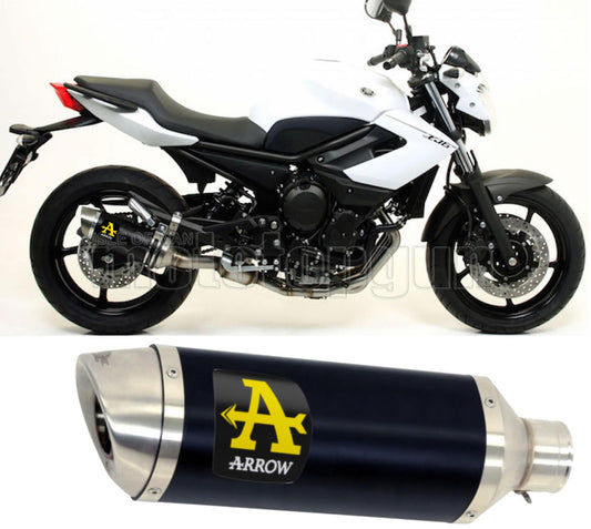 SCARICO COMPLETO OMOLOGATO OPEN ARROW THUNDER IN ALLUMINIO NERO CON FONDELLO IN INOX COMPATIBILE CON YAMAHA XJ6 DIVERSION 09/15