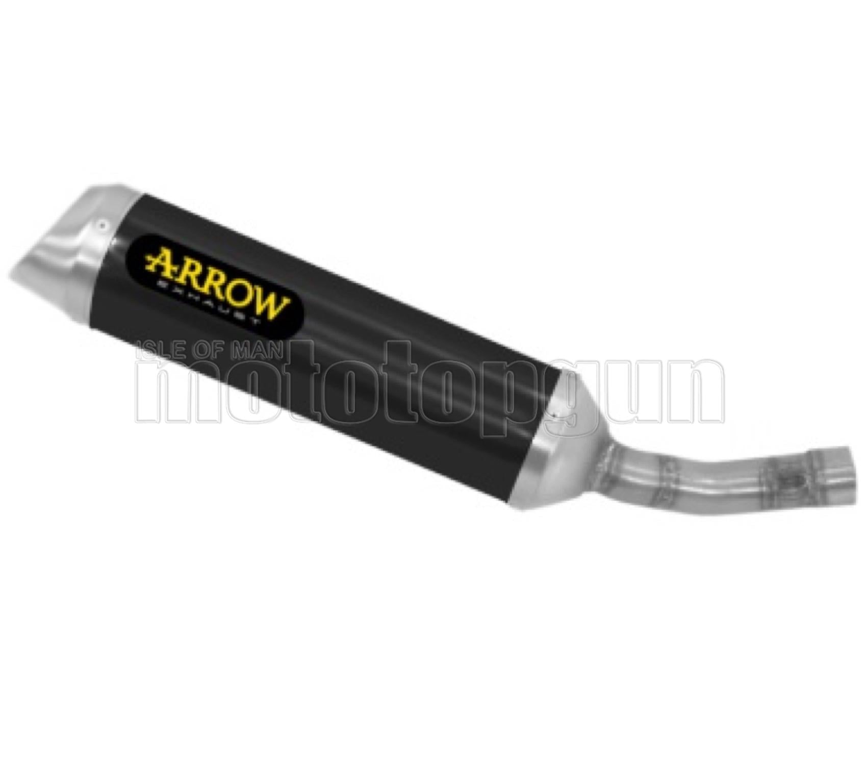 COLLETTORE OPEN ARROW THUNDER IN ALLUMINIO NERO CON FONDELLO IN INOX COMPATIBILE CON YAMAHA YZF R125 R-125 19/20
