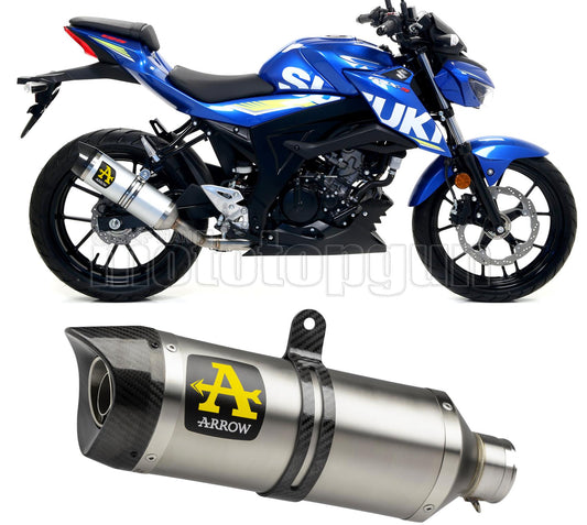 SCARICO OMOLOGATO ARROW THUNDER IN TITANIO CON FONDELLO IN CARBY COMPATIBILE CON SUZUKI GSX-S 125 17/20