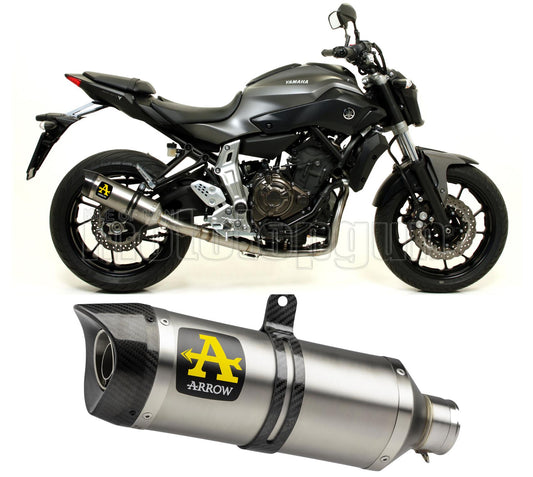SCARICO COMPLETO OMOLOGATO OPEN ARROW THUNDER IN TITANIO CON FONDELLO IN CARBY COMPATIBILE CON YAMAHA MT07 MT-07 14/20