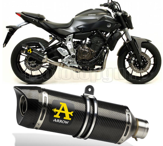 SCARICO COMPLETO OMOLOGATO OPEN ARROW THUNDER IN CARBONIO CON FONDELLO IN CARBY COMPATIBILE CON YAMAHA MT07 MT-07 14/20