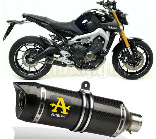 SCARICO COMPLETO OMOLOGATO OPEN ARROW THUNDER IN CARBONIO CON FONDELLO IN CARBY COMPATIBILE CON YAMAHA MT09 MT-09 13/20