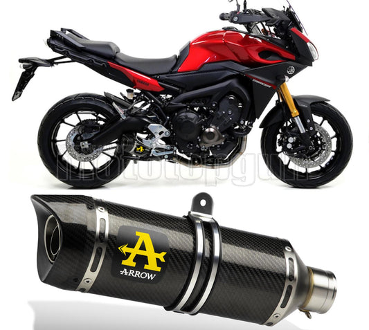SCARICO COMPLETO OMOLOGATO OPEN ARROW THUNDER IN CARBONIO CON FONDELLO IN CARBY COMPATIBILE CON YAMAHA TRACER 900 GT 18/20