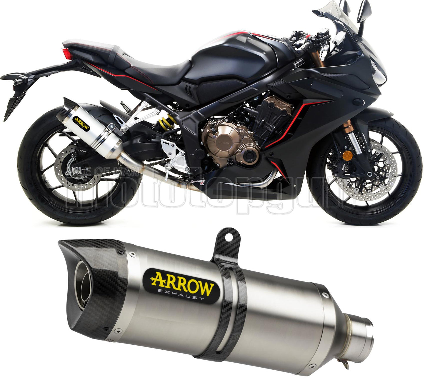 SCARICO OMOLOGATO ARROW THUNDER IN ALLUMINIO CON FONDELLO IN CARBY COMPATIBILE CON HONDA CBR 650 R 19/22