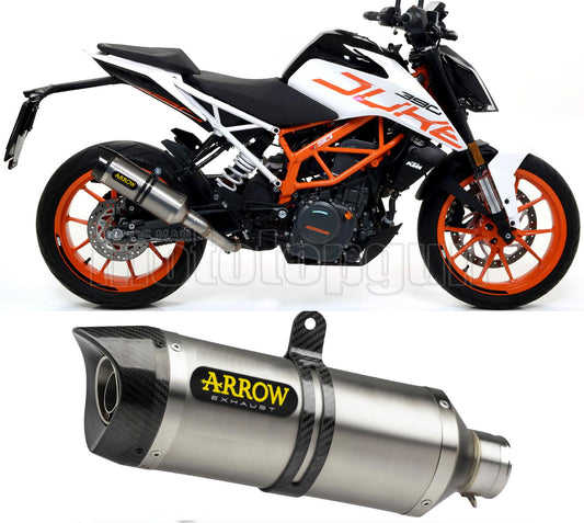 SCARICO OMOLOGATO DOPPIO TERMINALE ARROW THUNDER IN ALLUMINIO CON FONDELLO IN CARBY COMPATIBILE CON KTM DUKE 390 17/20