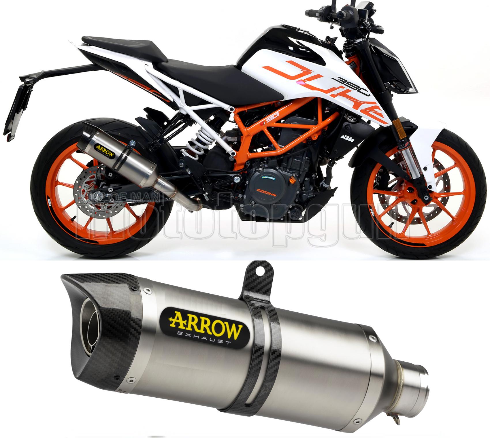 SCARICO OMOLOGATO DOPPIO TERMINALE ARROW THUNDER IN ALLUMINIO CON FONDELLO IN CARBY COMPATIBILE CON KTM DUKE 390 17/20