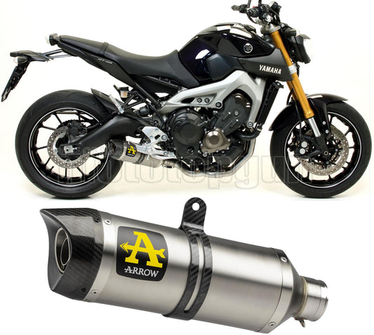 SCARICO COMPLETO OMOLOGATO OPEN ARROW THUNDER IN ALLUMINIO CON FONDELLO IN CARBY COMPATIBILE CON YAMAHA MT09 MT-09 13/20