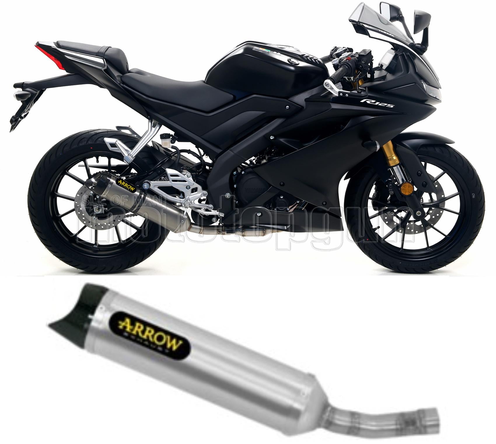 COLLETTORE OPEN ARROW THUNDER IN ALLUMINIO CON FONDELLO IN CARBY COMPATIBILE CON YAMAHA YZF R125 R-125 19/20