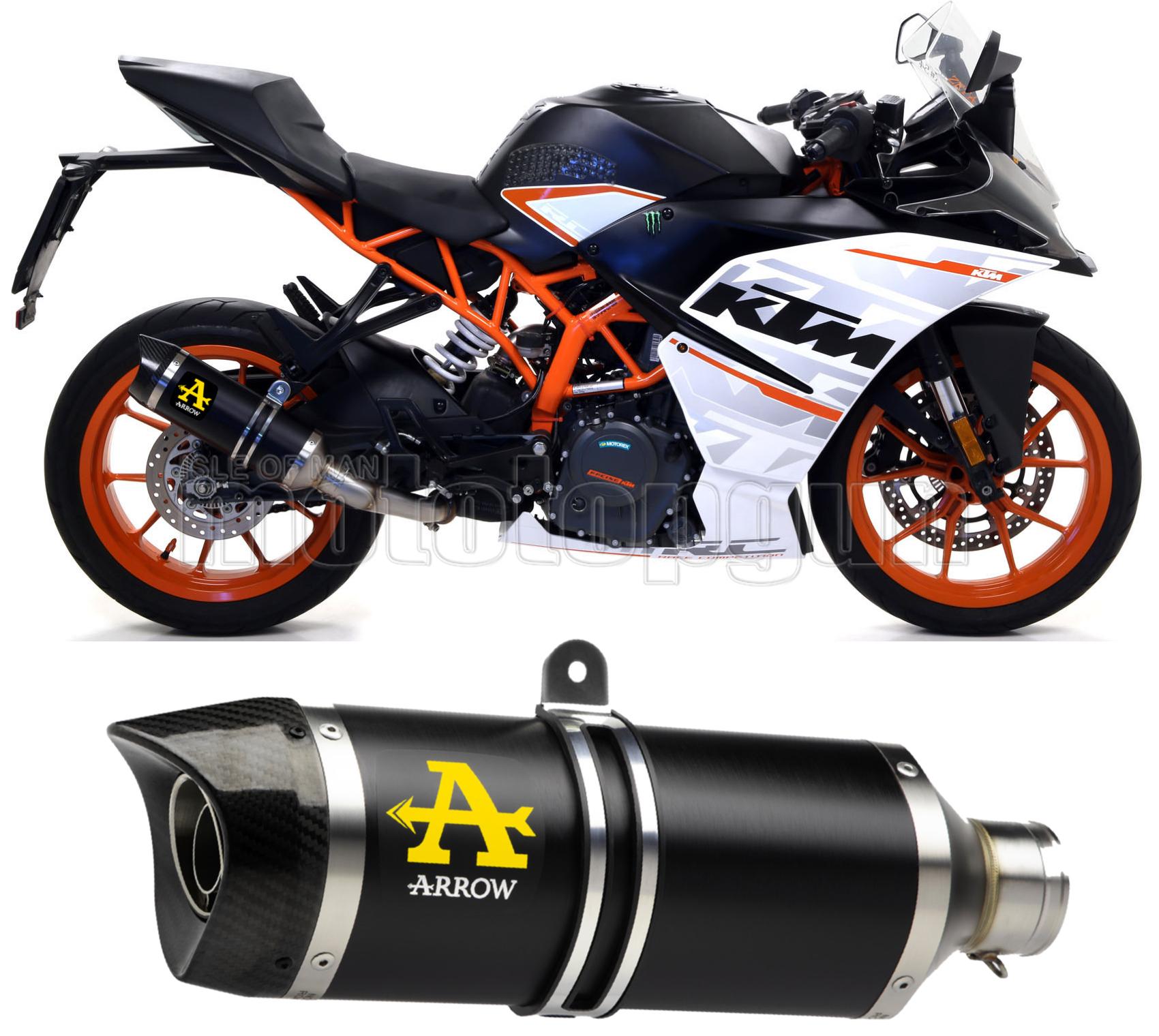 SCARICO OMOLOGATO ARROW THUNDER IN ALLUMINIO NERO CON FONDELLO IN CARBY COMPATIBILE CON KTM RC 390 17/20