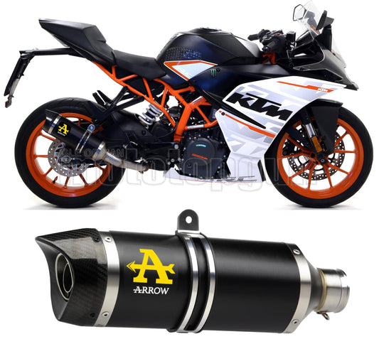 SCARICO OMOLOGATO ARROW THUNDER IN ALLUMINIO NERO CON FONDELLO IN CARBY COMPATIBILE CON KTM RC 390 17/20