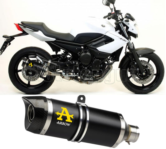 SCARICO COMPLETO OMOLOGATO OPEN ARROW THUNDER IN ALLUMINIO NERO CON FONDELLO IN CARBY COMPATIBILE CON YAMAHA XJ6 09/15
