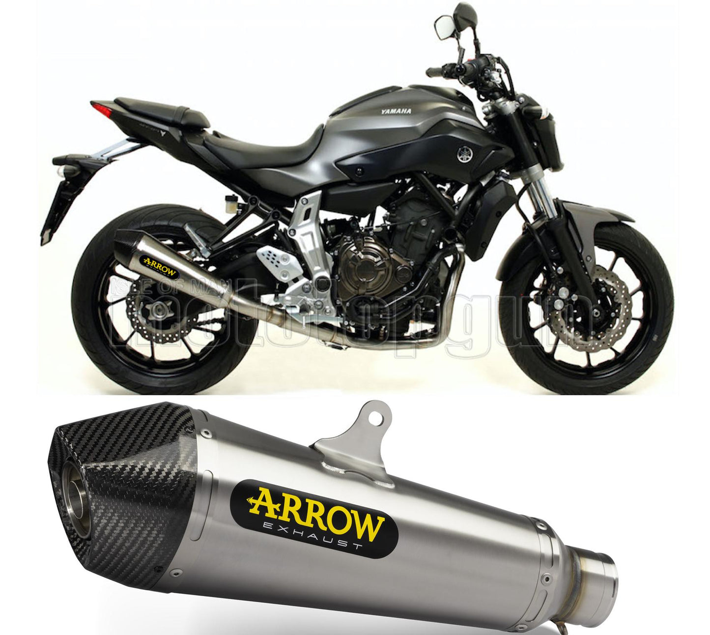 SCARICO COMPLETO OMOLOGATO OPEN ARROW X-KONE IN NICHROM CON FONDELLO IN CARBY COMPATIBILE CON YAMAHA MT07 MT-07 14/20