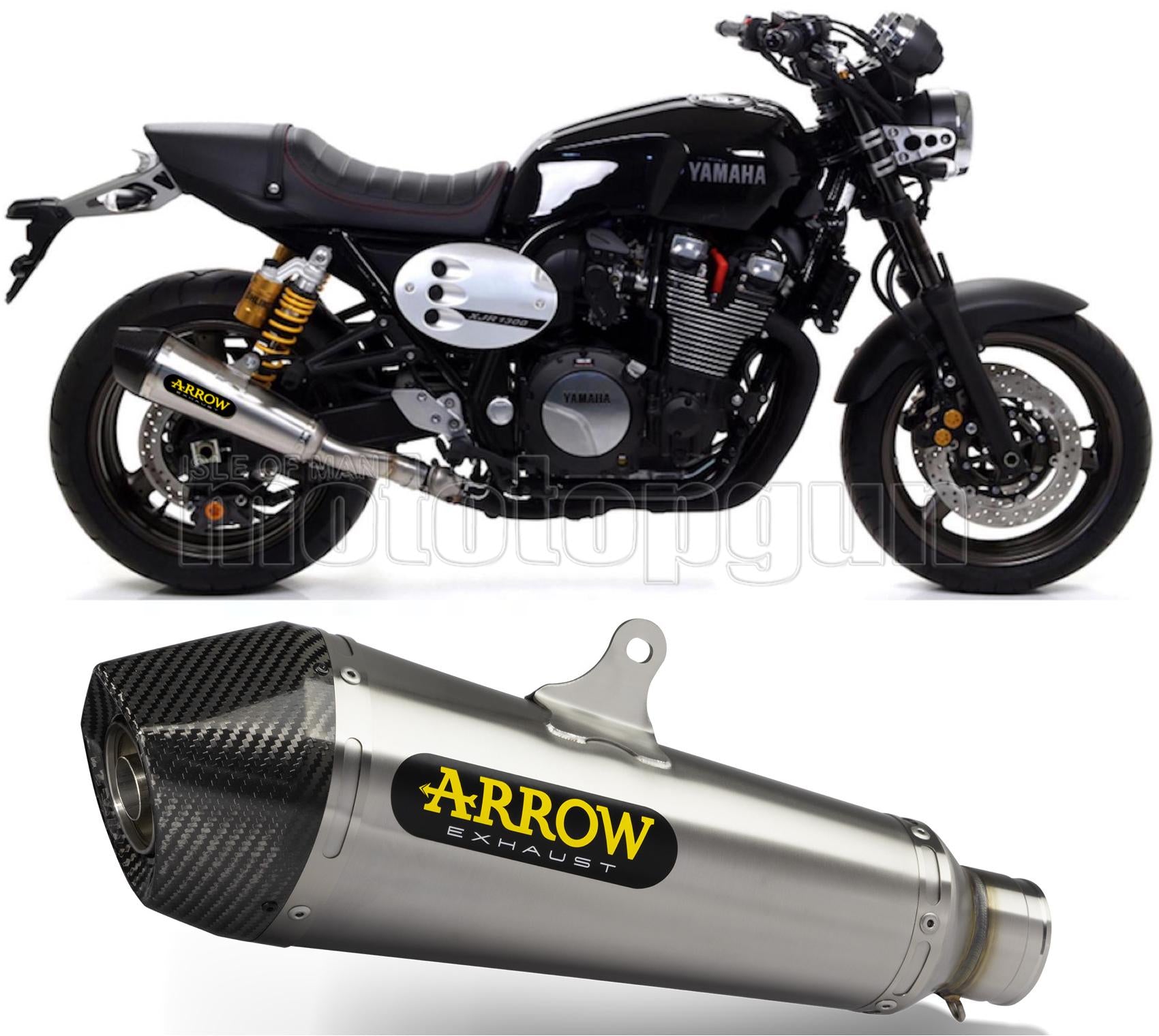 SCARICO OMOLOGATO CATALIZZATO ARROW X-KONE IN NICHROM CON FONDELLO IN CARBY COMPATIBILE CON YAMAHA XJR 1300 07/17