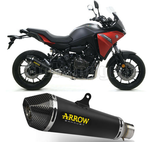 SCARICO COMPLETO OMOLOGATO OPEN ARROW X-KONE IN NICHROM NERO CON FONDELLO IN CARBY COMPATIBILE CON YAMAHA TRACER 700 2020