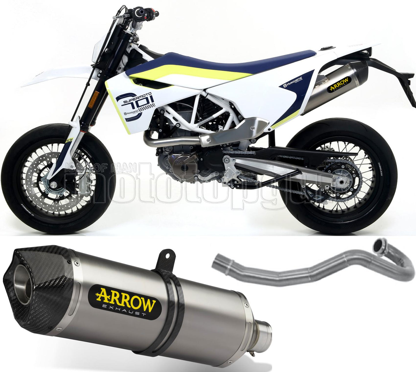 SCARICO OMOLOGATO ARROW RACE-TECH IN TITANIO CON FONDELLO IN CARBY COMPATIBILE CON HUSQVARNA 701 ENDURO 17/20