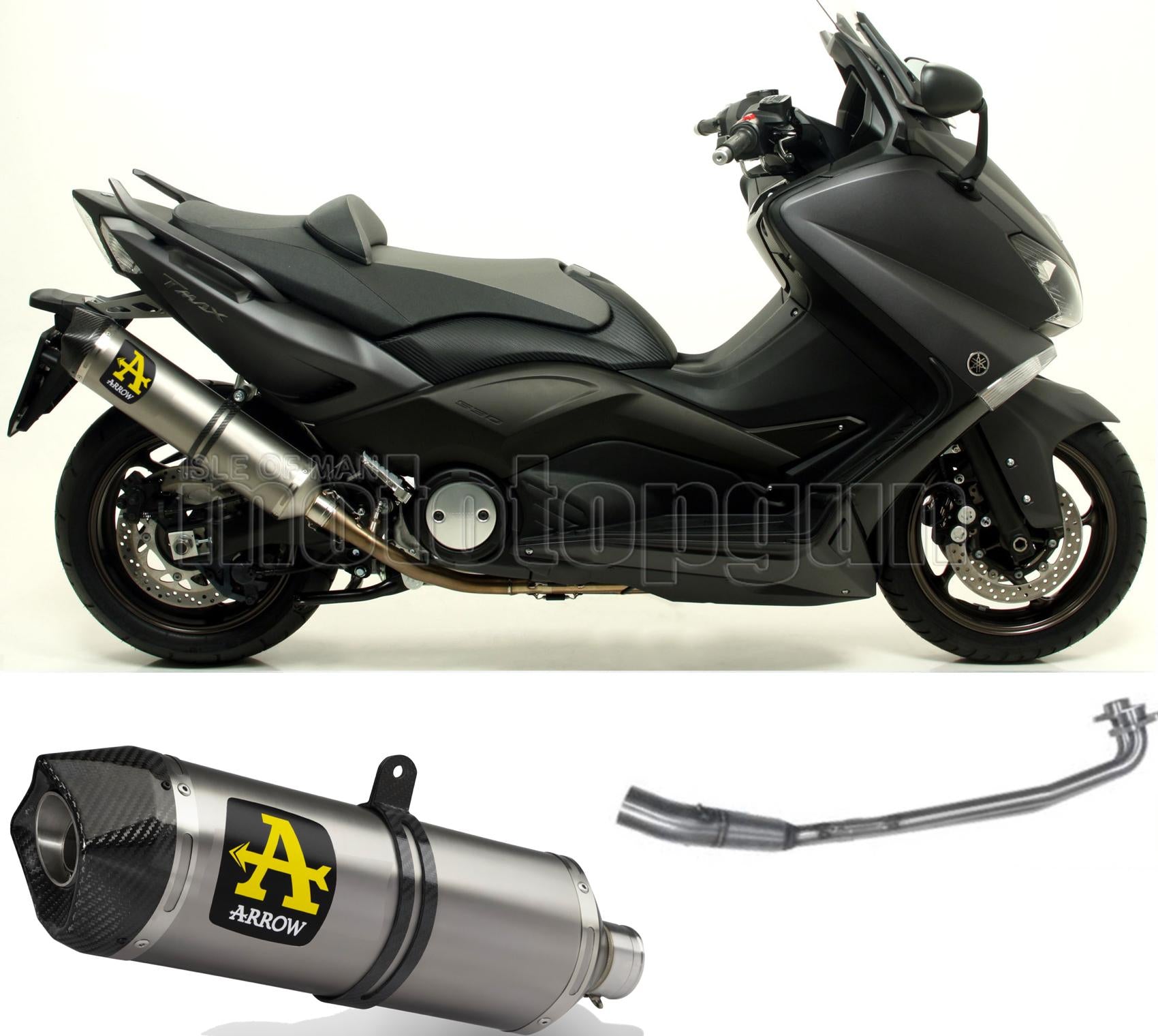 SCARICO OMOLOGATO ARROW RACE-TECH IN TITANIO CON FONDELLO IN CARBY COMPATIBILE CON YAMAHA TMAX T-MAX 530 12/16