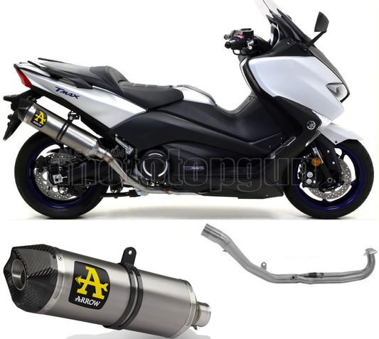 SCARICO RACE + DBKILLER ARROW RACE-TECH IN TITANIO CON FONDELLO IN CARBY COMPATIBILE CON YAMAHA TMAX T-MAX 530 17/19