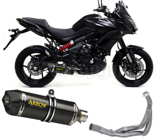 SCARICO OMOLOGATO CATALIZZATO ARROW RACE-TECH IN CARBONIO CON FONDELLO IN CARBY COMPATIBILE CON KAWASAKI VERSYS 650 17/22