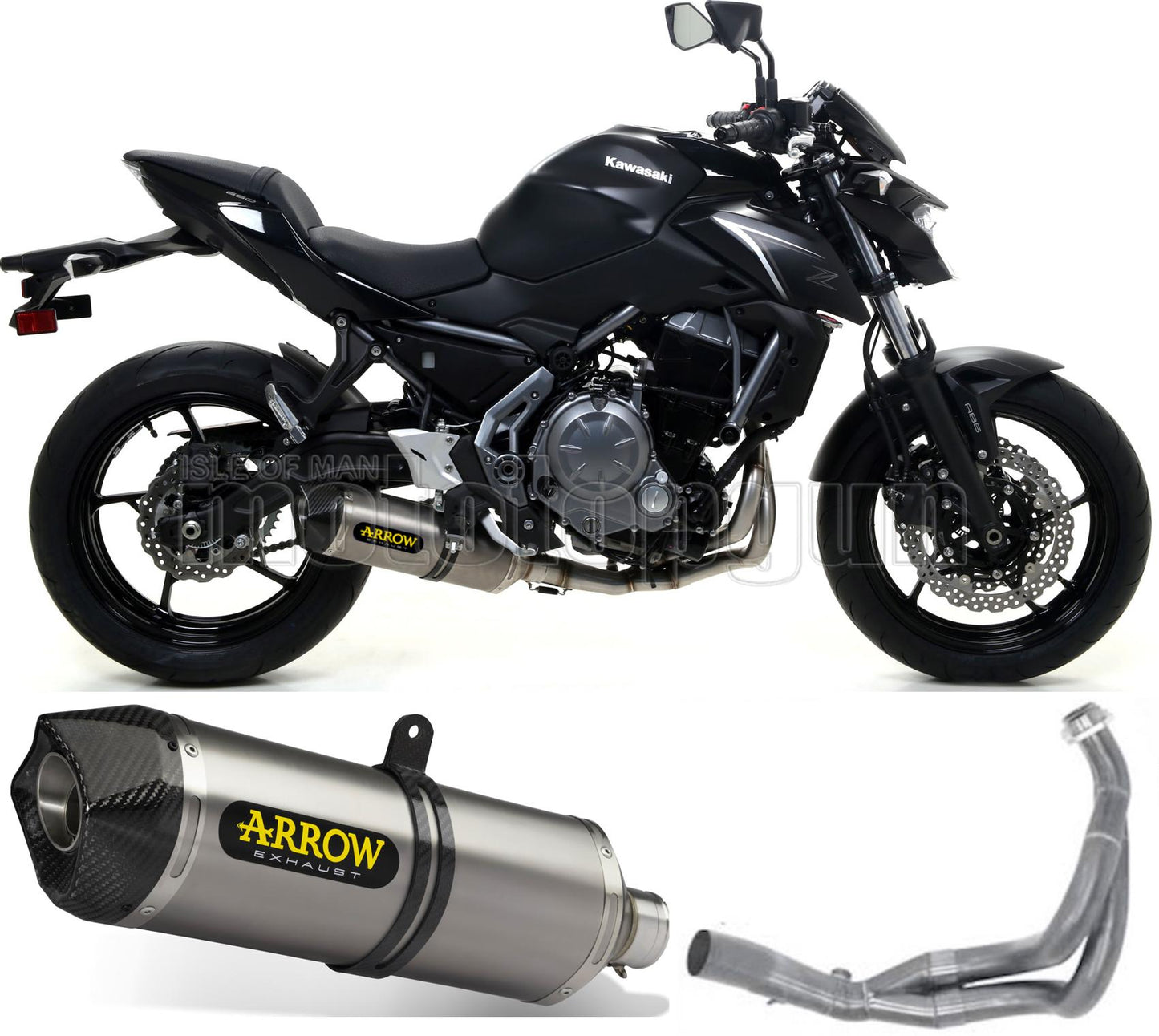SCARICO OMOLOGATO CATALIZZATO ARROW RACE-TECH IN ALLUMINIO CON FONDELLO IN CARBY COMPATIBILE CON KAWASAKI Z650 Z-650 17/20
