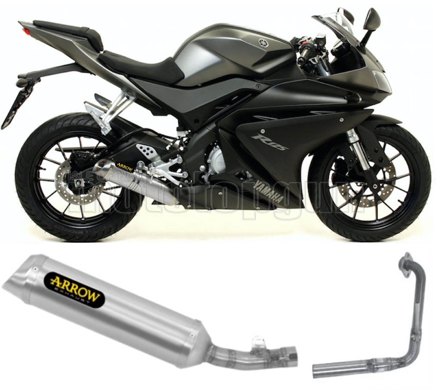 SCARICO COMPLETO OMOLOGATO OPEN ARROW THUNDER IN ALLUMINIO CON FONDELLO IN INOX COMPATIBILE CON YAMAHA YZF R125 R-125 14/16