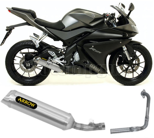 SCARICO COMPLETO OMOLOGATO OPEN ARROW THUNDER IN ALLUMINIO CON FONDELLO IN INOX COMPATIBILE CON YAMAHA YZF R125 R-125 14/16