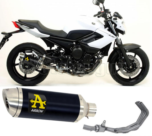 SCARICO COMPLETO OMOLOGATO OPEN ARROW THUNDER IN ALLUMINIO NERO CON FONDELLO IN INOX COMPATIBILE CON YAMAHA XJ6 DIVERSION 09/15
