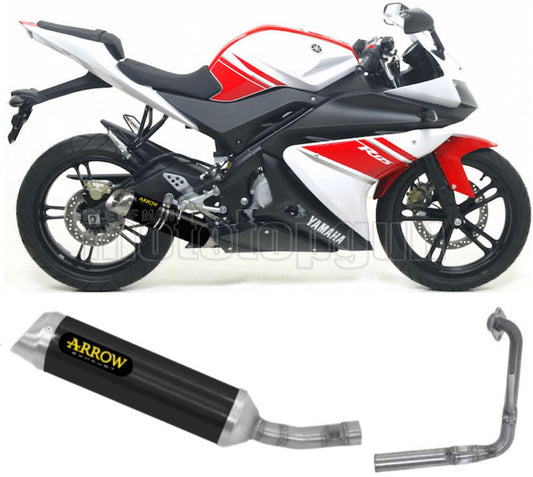 SCARICO OMOLOGATO ARROW THUNDER IN ALLUMINIO NERO CON FONDELLO IN INOX COMPATIBILE CON YAMAHA YZF R125 R-125 08/13