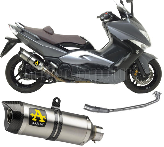 SCARICO COMPLETO OMOLOGATO OPEN ARROW THUNDER IN TITANIO CON FONDELLO IN CARBY COMPATIBILE CON YAMAHA TMAX T-MAX 530 12/16