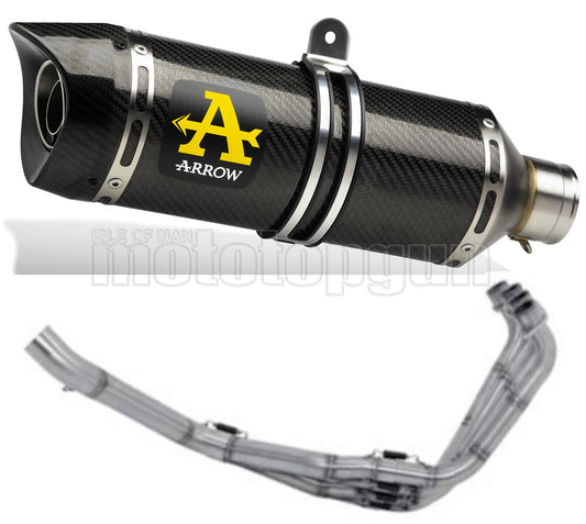 SCARICO OMOLOGATO CATALIZZATO DIAMETRO 60 ARROW THUNDER IN CARBONIO CON FONDELLO IN CARBY COMPATIBILE CON HONDA CBR 650 F 14/18