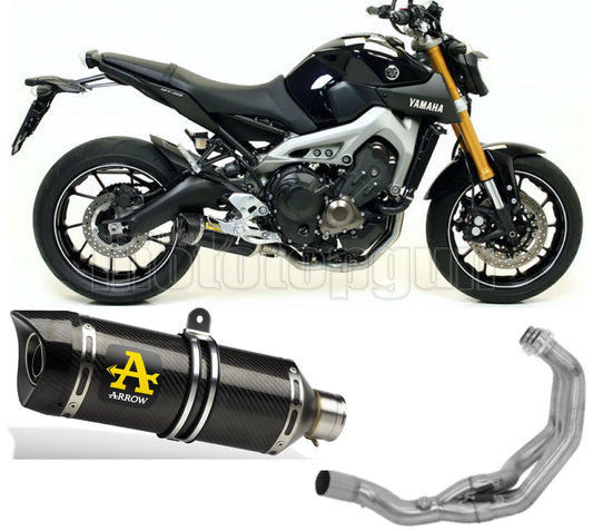 SCARICO COMPLETO OMOLOGATO OPEN ARROW THUNDER IN CARBONIO CON FONDELLO IN CARBY COMPATIBILE CON YAMAHA MT09 MT-09 13/20