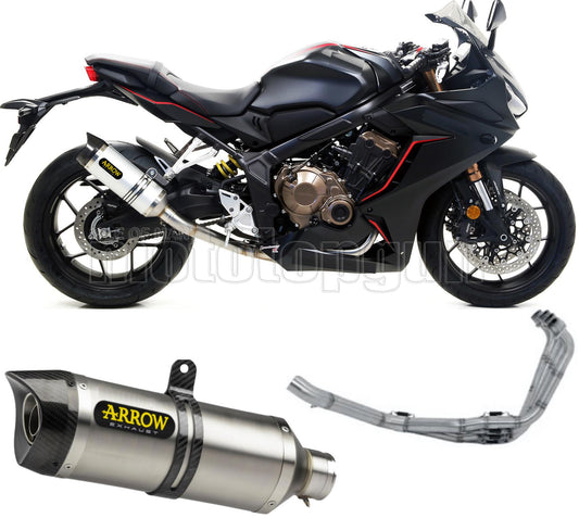 SCARICO OMOLOGATO ARROW THUNDER IN ALLUMINIO CON FONDELLO IN CARBY COMPATIBILE CON HONDA CBR 650 R 19/22