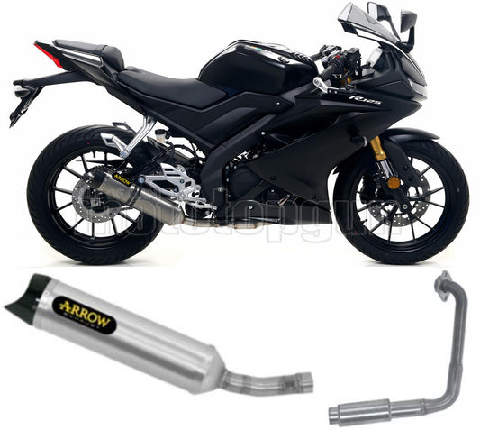 COLLETTORE OPEN ARROW THUNDER IN ALLUMINIO CON FONDELLO IN CARBY COMPATIBILE CON YAMAHA YZF R125 R-125 19/20