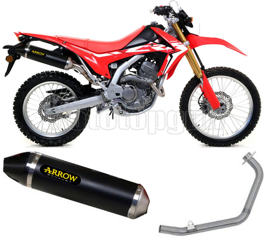 SCARICO OMOLOGATO ARROW THUNDER IN ALLUMINIO NERO CON FONDELLO IN CARBY COMPATIBILE CON HONDA CRF 250 L RALLY 17/18