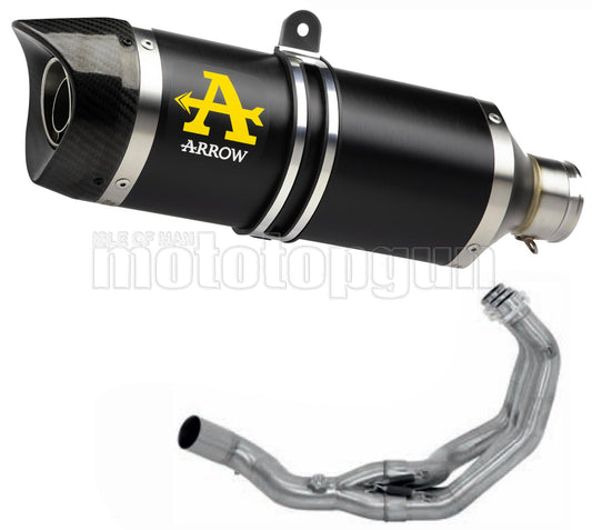 SCARICO OMOLOGATO OPEN ARROW THUNDER IN ALLUMINIO NERO CON FONDELLO IN CARBY COMPATIBILE CON YAMAHA MTX 850 NIKEN 18/20