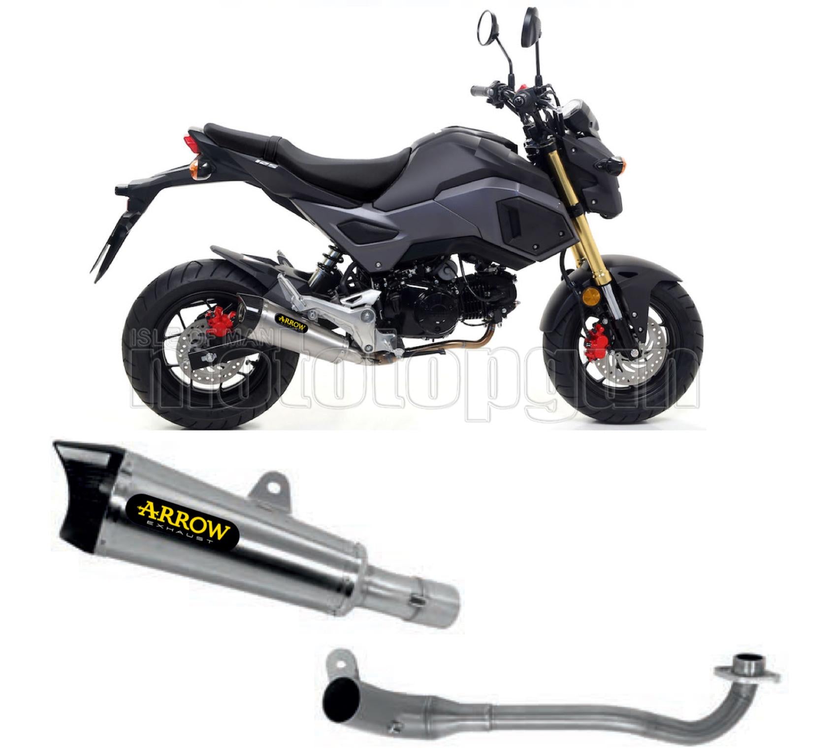 COLLETTORE OPEN ARROW X-KONE IN NICHROM CON FONDELLO IN CARBY COMPATIBILE CON HONDA MSX 125 16/20