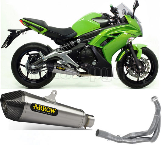 SCARICO COMPLETO OMOLOGATO OPEN ARROW X-KONE IN NICHROM CON FONDELLO IN CARBY COMPATIBILE CON KAWASAKI ER6F ER-6F 12/16