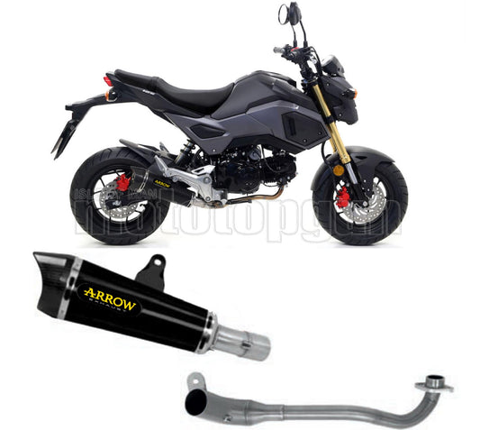 COLLETTORE OPEN ARROW X-KONE IN NICHROM NERO CON FONDELLO IN CARBY COMPATIBILE CON HONDA MSX 125 16/20