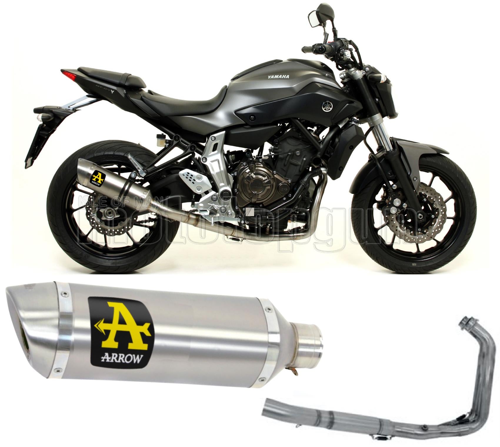 SCARICO COMPLETO OMOLOGATO OPEN ARROW THUNDER IN ALLUMINIO CON FONDELLO IN INOX COMPATIBILE CON YAMAHA MT07 MT-07 14/20