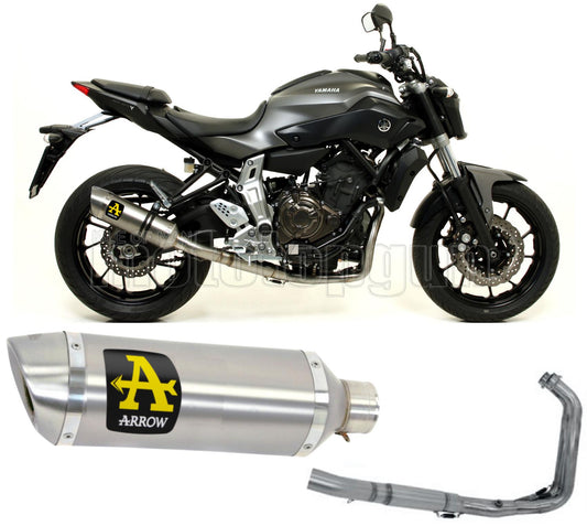 SCARICO COMPLETO OMOLOGATO OPEN ARROW THUNDER IN ALLUMINIO CON FONDELLO IN INOX COMPATIBILE CON YAMAHA MT07 MT-07 14/20