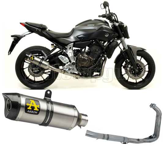 SCARICO COMPLETO OMOLOGATO OPEN ARROW THUNDER IN TITANIO CON FONDELLO IN CARBY COMPATIBILE CON YAMAHA MT07 MT-07 14/20