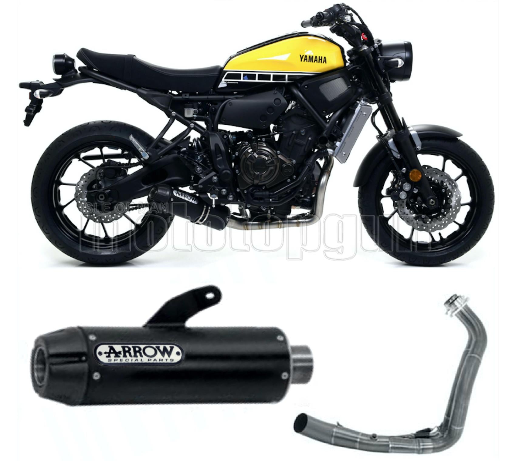 SCARICO OMOLOGATO CATALIZZATO ARROW JET-RACE IN INOX NERO CON FONDELLO IN CARBY COMPATIBILE CON YAMAHA XSR 700 16/20