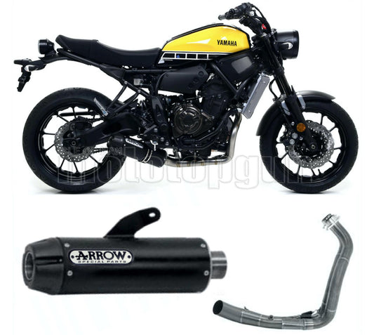 SCARICO OMOLOGATO CATALIZZATO ARROW JET-RACE IN INOX NERO CON FONDELLO IN CARBY COMPATIBILE CON YAMAHA XSR 700 16/20