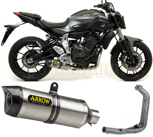 SCARICO COMPLETO OMOLOGATO OPEN ARROW THUNDER IN ALLUMINIO CON FONDELLO IN CARBY COMPATIBILE CON YAMAHA MT07 MT-07 14/20