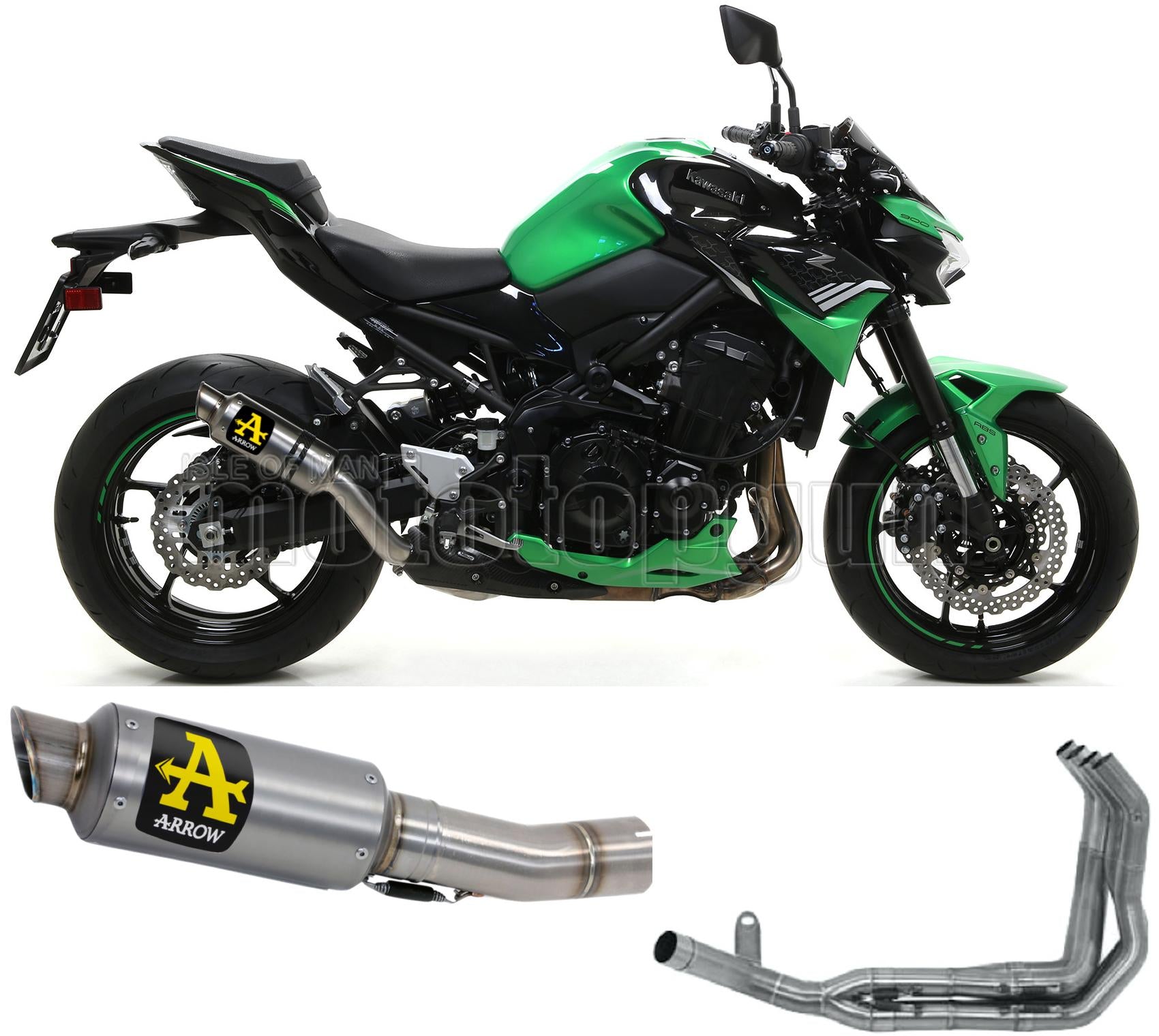 SCARICO COMPLETO OMOLOGATO CATALIZZATO ARROW GP2 GP-2 IN TITANIO CON FONDELLO IN TITANIO COMPATIBILE CON KAWASAKI Z900 Z-900 20/23